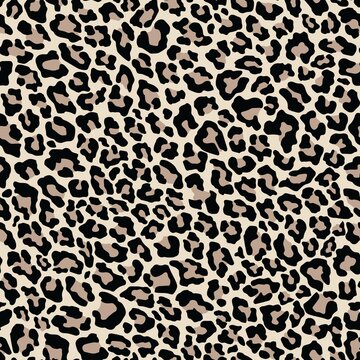 Vector background leopard pattern seamless, classic print. The skin of a wild cat.