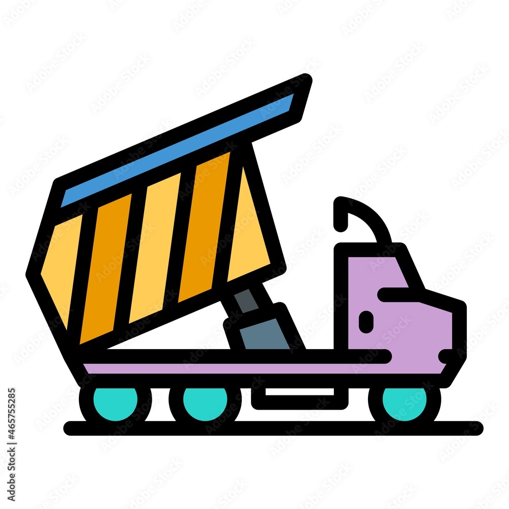 Aufkleber building tipper icon. outline building tipper vector icon color flat isolated