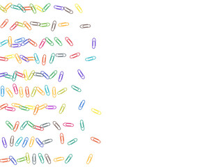 Stationary paperclips isolated on white background