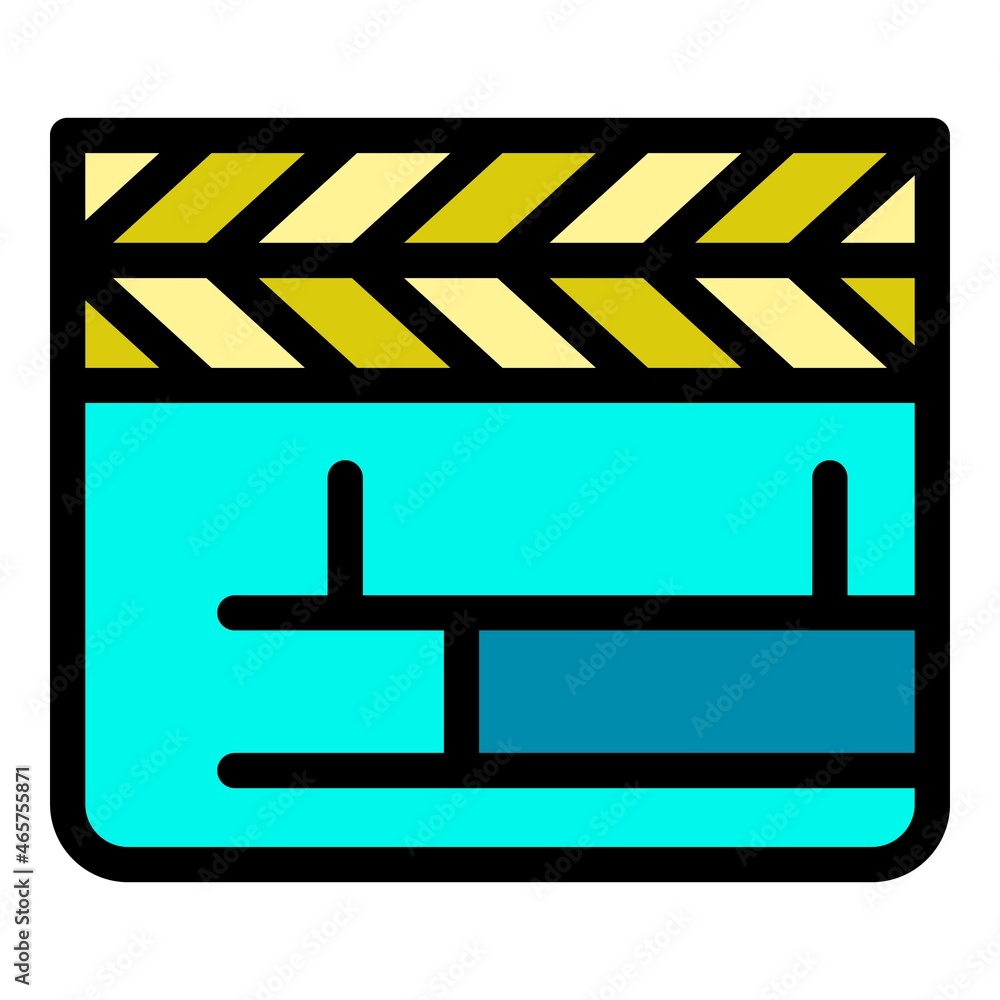 Poster closed clapper icon. outline closed clapper vector icon color flat isolated