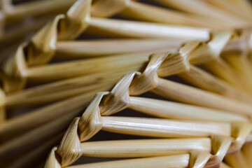 straw woven in diagonal lines, abstraction 