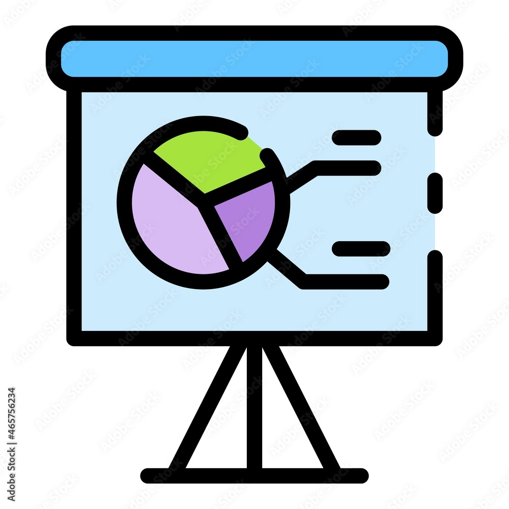 Poster banner estimator icon. outline banner estimator vector icon color flat isolated