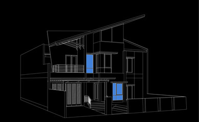 House building archiectural drawing