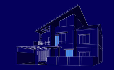 House building archiectural drawing