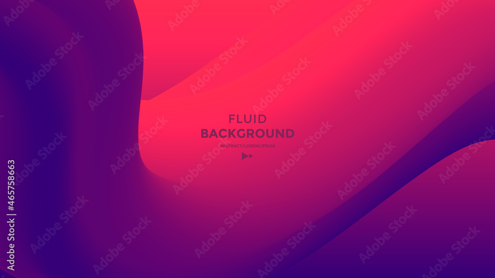 Wall mural red and blue fluid wave. duotone geometric compositions with gradient 3d flow shape. innovation mode