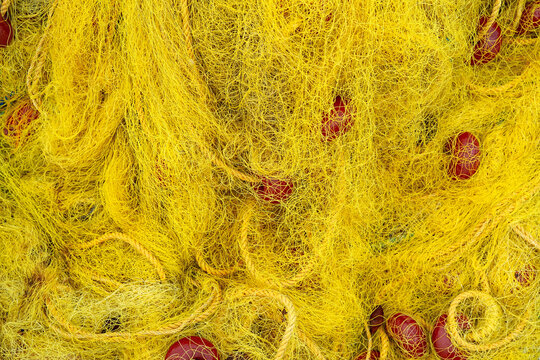yellow fishing nets background