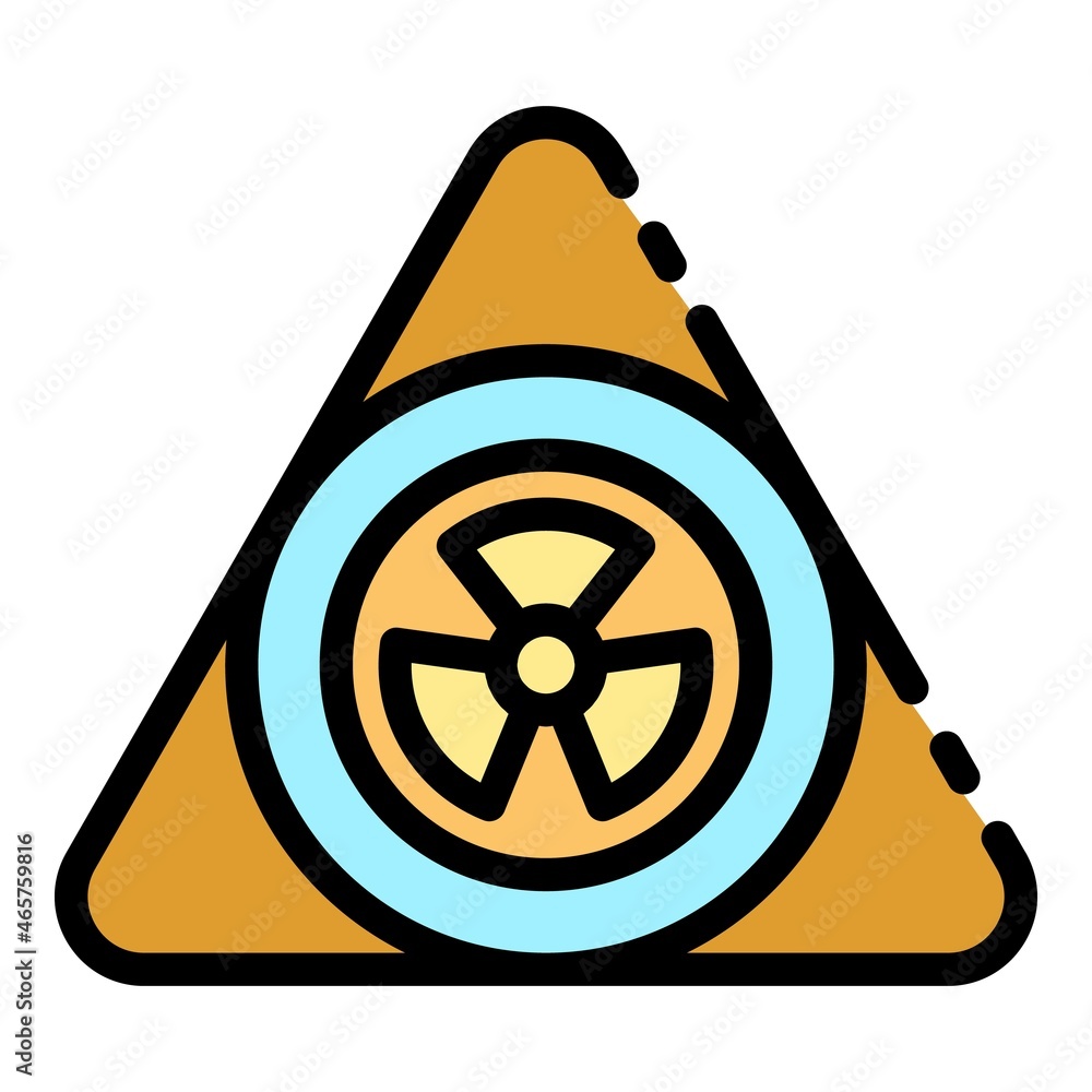 Poster nuclear triangle icon. outline nuclear triangle vector icon color flat isolated