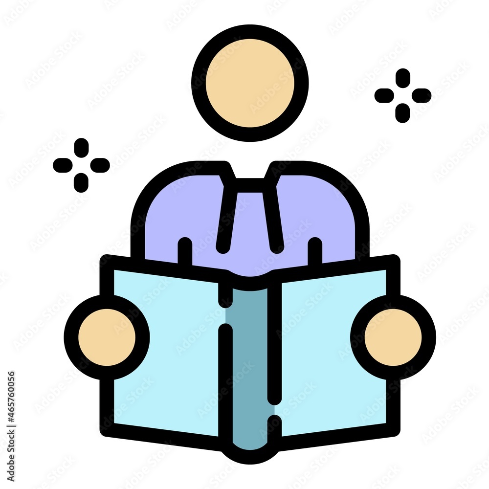 Poster foreign language teacher icon. outline foreign language teacher vector icon thin line color flat iso