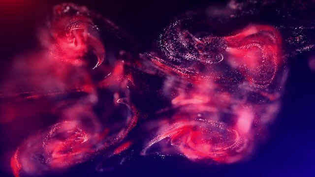 Flight of fluids of red and white colors