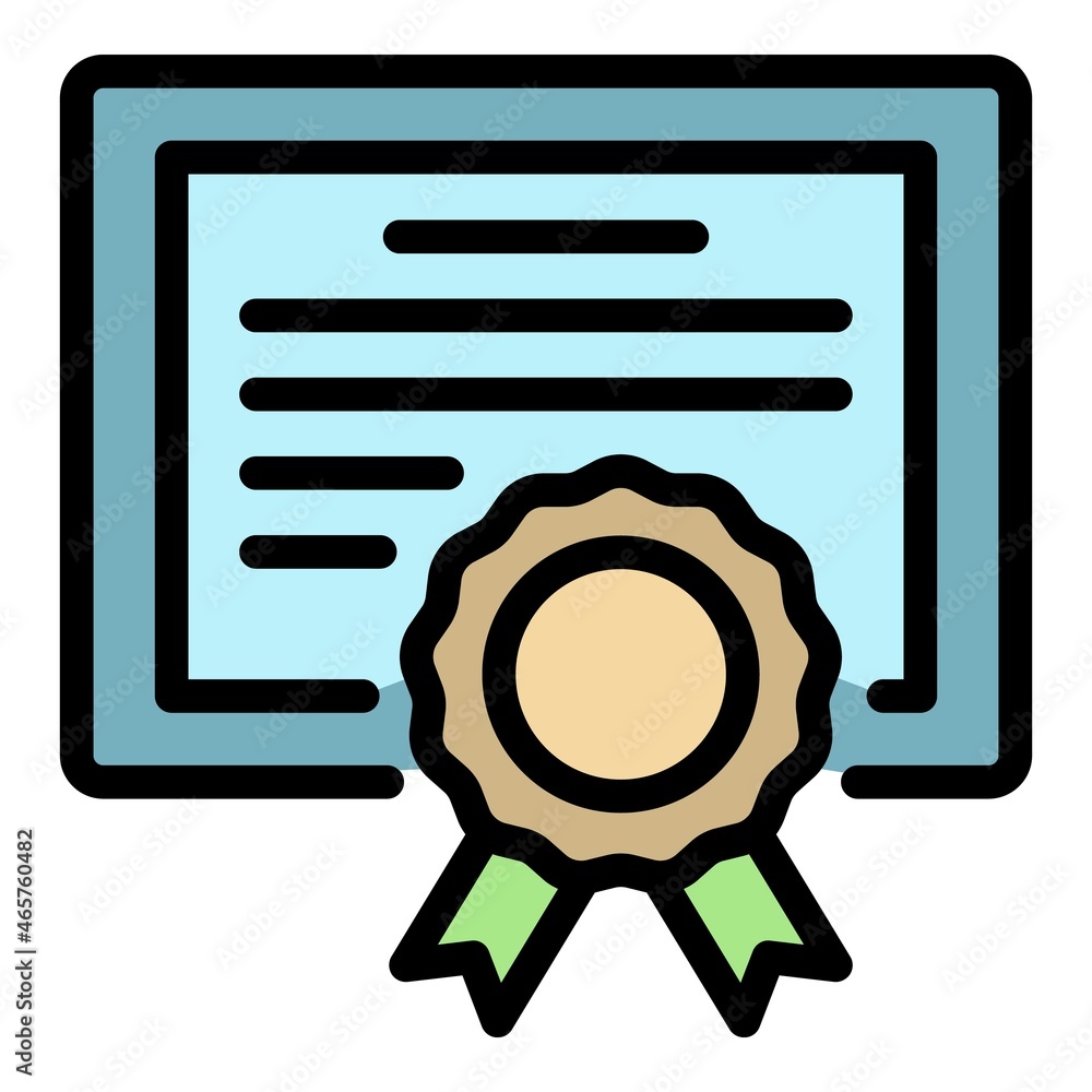 Poster foreign language diploma icon. outline goreign language diploma vector icon thin line color flat iso
