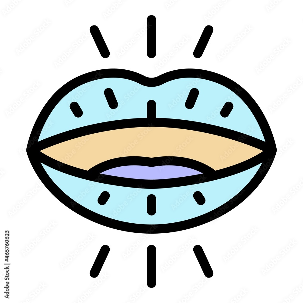 Poster foreign language speaking icon. outline foreign language speaking vector icon thin line color flat i