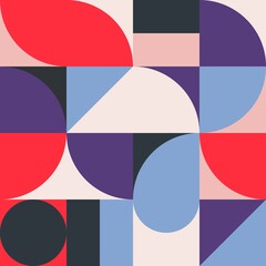 Obraz premium Neo-modernism artwork painting is done with abstract vector geometric shapes and shapes. Simple bold graphic designs useful for web art, invitation cards, posters, prints, textiles, backgrounds 