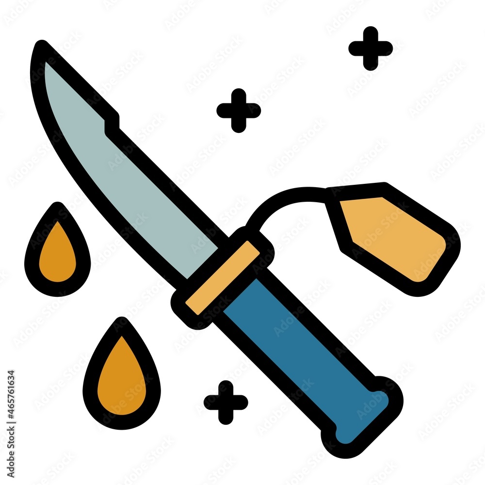 Wall mural criminal knife icon. outline criminal knife vector icon color flat isolated - Wall murals
