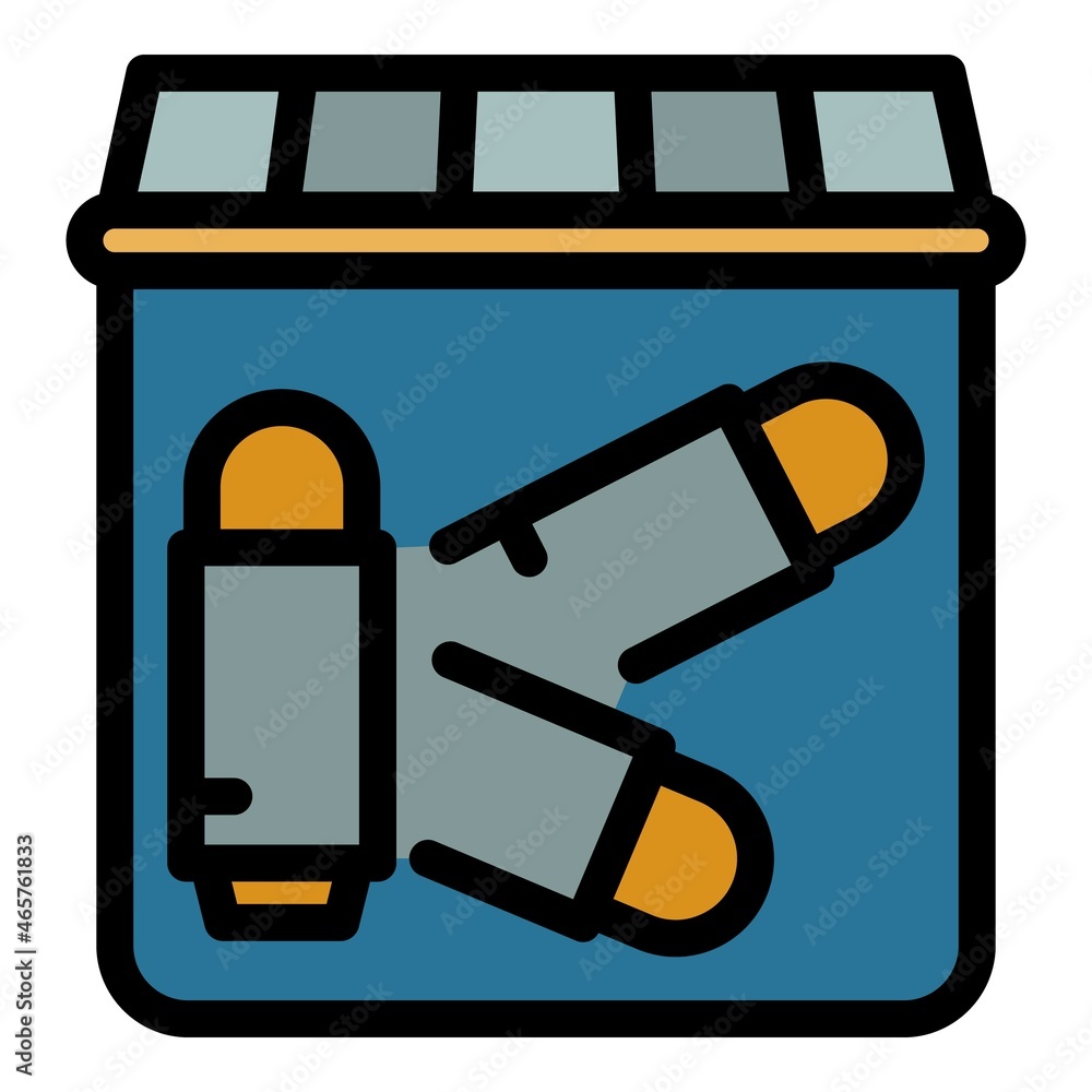 Poster bullet investigation icon. outline bullet investigation vector icon color flat isolated