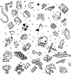 Vector. Doodle, Board games for adult and children