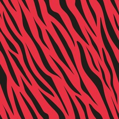 red zebra color seamless pattern print. vector print for clothes or print © keni