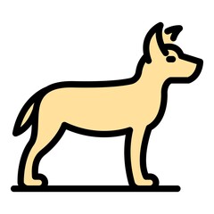 Attack dog icon. Outline attack dog vector icon color flat isolated