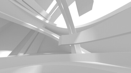 Abstract White Architecture Design Concept