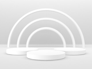 Abstract scene podium mockup. Award ceremony concept