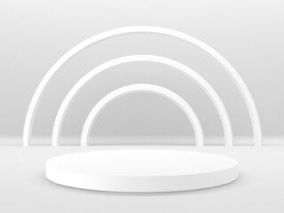 Abstract scene podium mockup. Award ceremony concept