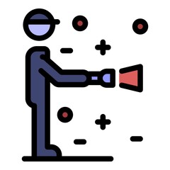 Museum guard icon. Outline museum guard vector icon color flat isolated