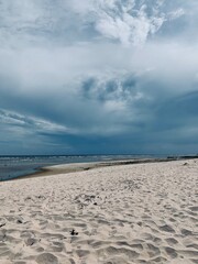 Fototapeta na wymiar clouds over the baltic sea beach