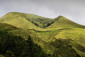 Typical landscape, Sao Jorge island, Azores