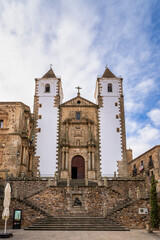Fototapeta na wymiar San Francisco Javier church built in baroque style in Caceres, Spain