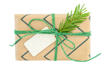 Christmas gift box isolated on white background	