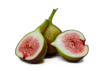Fresh fig fruits isolated on white background. Food photo.