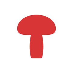 Mushroom vector icon. Red symbol