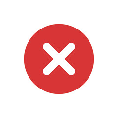 Cancel vector icon. Red symbol
