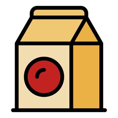 Coffee grinder package icon. Outline coffee grinder package vector icon color flat isolated