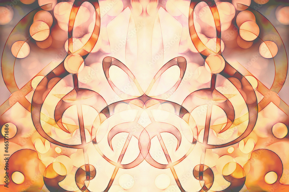 Poster beautiful abstract colorful collage with music notes.