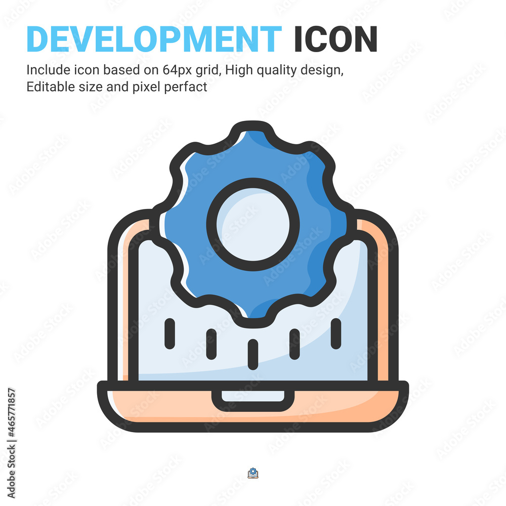 Poster development icon vector with outline color style isolated on white background. vector illustration p
