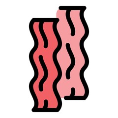 Meat after grinder icon. Outline meat after grinder vector icon color flat isolated