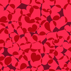 Valentine's Day. Seamless vector pattern of hearts. Ready-made design for packaging products, gifts, postcards, screensavers, fabric prints. Optical illusion overlay of objects.
