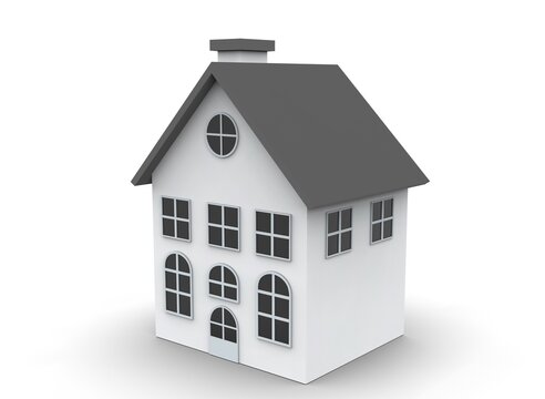 House isolated on a white background 3d-rendering