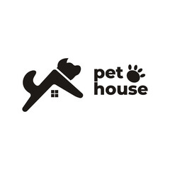 dog pet house home love logo vector icon line art outline