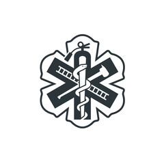 fire rescue badge illustration