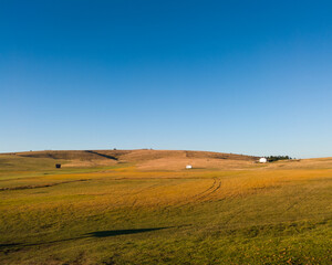 Fototapeta na wymiar Beautiful landscape with pastures on the mountain Zlatibor in Serbia just before sunset