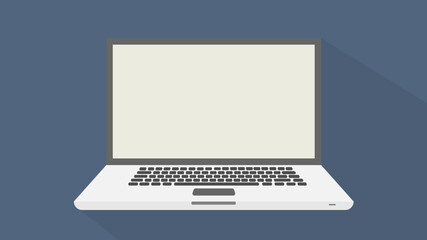 Illustration of a laptop with blank screen