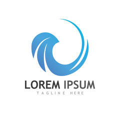 Obraz premium Water wave icon vector