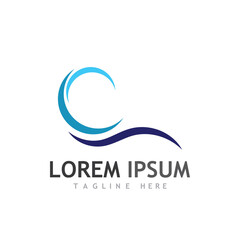 Obraz premium Water wave icon vector