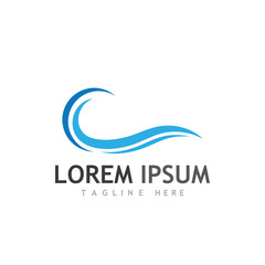 Obraz premium Water wave icon vector