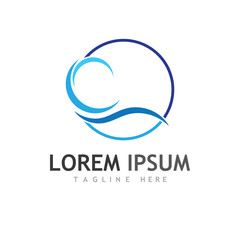 Fototapeta premium Water wave icon vector
