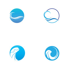 Water wave icon vector