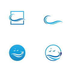 Water wave icon vector