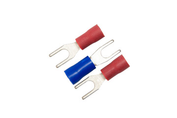 Electronic wire connector strip macro photo.