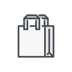 Shopping bag with handles color line icon. Grocery delivery bag vector outline colorful sign.